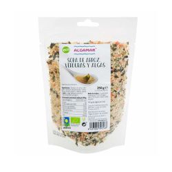 Sopa instántanea de arroz, verduras y alga wakame, ecológica, 250 g - Algamar