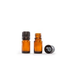 Frasco de vidro âmbar com tampa conta-gotas para óleos essenciais - 5 ml