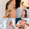 Pack rolo de massagem facial+Gua Sha de jade verde - Zen Arome