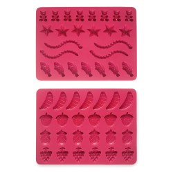Pack 2 moldes de silicone platina para gomas - Ibili