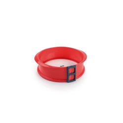 Molde redondo desmontável silicone platina com base de vidro, 12 cm - Ibili