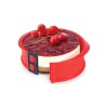 Molde redondo desmontable silicona platino con base cristal, 12 cm - Ibili