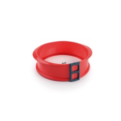 Molde redondo desmontável de silicone platina com base de cristal, 22,5 cm - Ibili