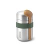 Fiambrera térmica de aço inoxidável com colher e fita verde, 400 ml - Black & Blum