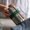 Fiambrera térmica de aço inoxidável com colher e fita verde, 400 ml - Black & Blum