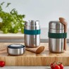 Fiambrera térmica de aço inoxidável com concha e fita azul, 400 ml - Black & Blum