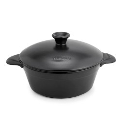 Panela de cerâmica grés 27 cm com tampa, antracite - Topgres
