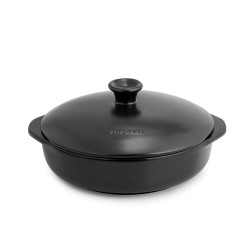 Cazuela de cerâmica grés 32 cm com tampa, antracite - Topgres