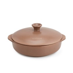 Cazuela de cerâmica grés 32 cm com tampa, canela - Topgres