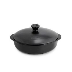 Cazuela de cerâmica de grés para indução de 25 cm com tampa, antracite - Topgres