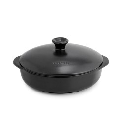 Cazuela de cerâmica grés para indução de 29 cm com tampa, antracite - Topgres