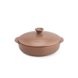 Cazuela de cerâmica de grés para indução de 20 cm com tampa, canela - Topgres