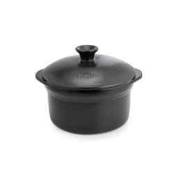 Panela de cerâmica grés 20 cm com tampa, antracita - Topgres
