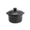 Panela de cerâmica grés 20 cm com tampa, antracita - Topgres
