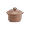 Olla de cerâmica grés 20 cm com tampa, canela - Topgres