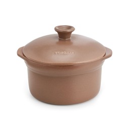 Olla de cerâmica grés 25 cm com tampa, canela - Topgres