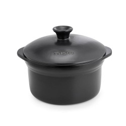 Olla de cerâmica gres para indução de 25 cm com tampa, antracita - Topgres
