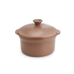 Panela de cerâmica grés para indução 20 cm com tampa, canela - Topgres
