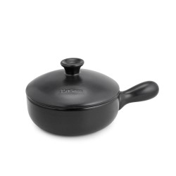 Sartén de cerámica gres para inducción 23 cm con tapa, antracita - Topgres