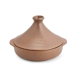 Tajine de cerâmica grés para indução de 25 cm com tampa, canela - Topgres