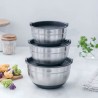 Set de 3 tigelas de aço inoxidável com tampa de plástico - Lacor