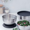 Set de 3 tigelas de aço inoxidável com tampa de plástico - Lacor