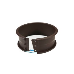 Molde redondo desmontável de silicone platina com base de vidro, 16 cm - Lurch