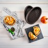 Set 2 moldes perfurados de silicone platina para pizzas, ovalados - Lurch
