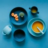 Jogo de 2 colheres para bebés de silicone, cor azul e turquesa - Ekobo