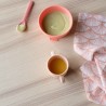 Conjunto de 2 colheres de silicone para bebês, cor coral e amarelo - Ekobo