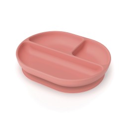 Prato com compartimentos para bebê, cor coral - Ekobo