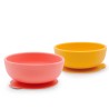 Set de 2 tigelas com ventosa para bebé, cor amarela e coral - Ekobo