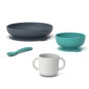 Conjunto de bebé de 4 peças de silicone, turquesa - Ekobo
