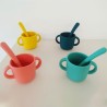 Conjunto de 2 copos para bebés de silicone, turquesa e azul - Ekobo