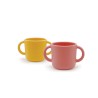 Jogo de 2 copos para bebês de silicone, coral e amarelo - Ekobo