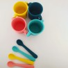 Jogo de 2 copos para bebês de silicone, coral e amarelo - Ekobo