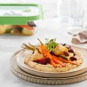 Conjunto de 3 marmitas de vidro herméticas, retangulares, com tampa com válvula - Lekue