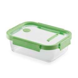 Marmita de vidro hermética, retangular, com tampa com válvula, 1050 ml - Lekue