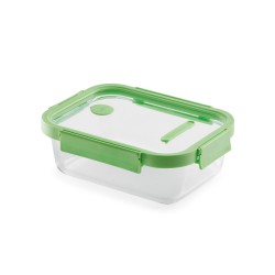 Tupperware de vidro hermético, retangular, com tampa com válvula, 640 ml - Lekue