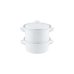 Panela com vaporizador e tampa de aço esmaltado, Classic, 18 cm - Riess