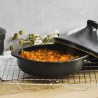 Tajine de cerâmica gres para indução 29 cm com tampa, antracita - Topgres
