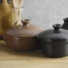 Olla de cerâmica gres para indução de 25 cm com tampa, antracita - Topgres