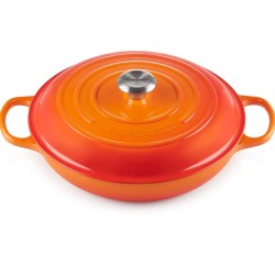 Cazuela cocotte de hierro fundido, 30 cm, color volcánico - Le Creuset