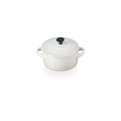 Mini cocotte de cerâmica de grés esmaltado, cor merengue, 10 cm - Le Creuset