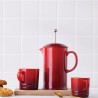 Caneca de cerâmica esmaltada 200 ml, cor cereja - Le Creuset