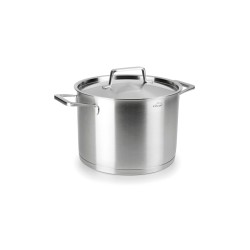 Panela alta de aço inoxidável com tampa de aço, foodie, 24 cm - Lacor