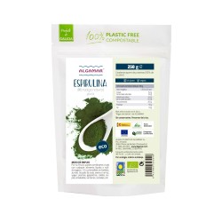 Alga espirulina em pó, ecológica, 55% proteína - Algamar