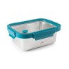 Fiambrera hermética de acero inoxidable rectangular Etern, con tapa de cristal, 800 ml - Lacor