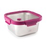 Fiambrera hermética quadrada de aço inoxidável Etern com tampa de vidro, 1500 ml - Lacor