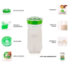 Kit para fazer kéfir caseiro tamanho grande, verde - Kefirko
